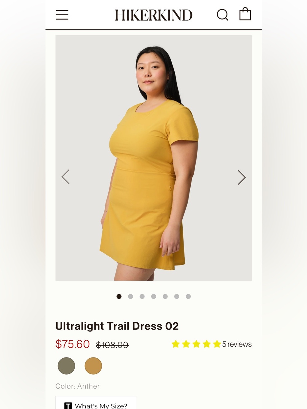 Hikerkind Trail Dress—Yellow—2XL